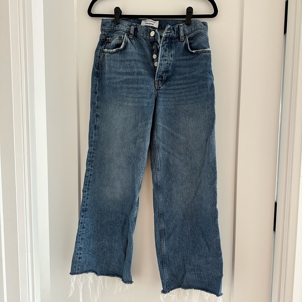 Reformation Wide Leg Cropped Jeans